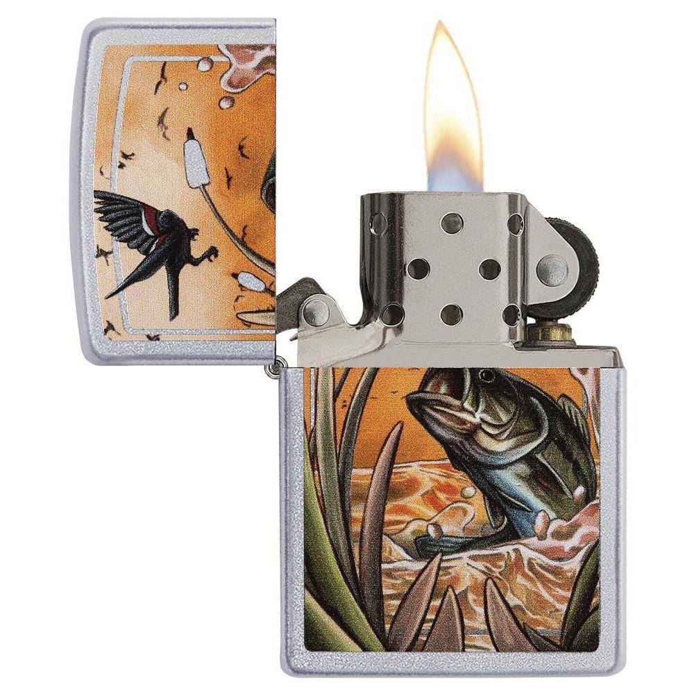 Zippo Lighter - Bird And Fish (29391 Bass Bird B) - Image 3