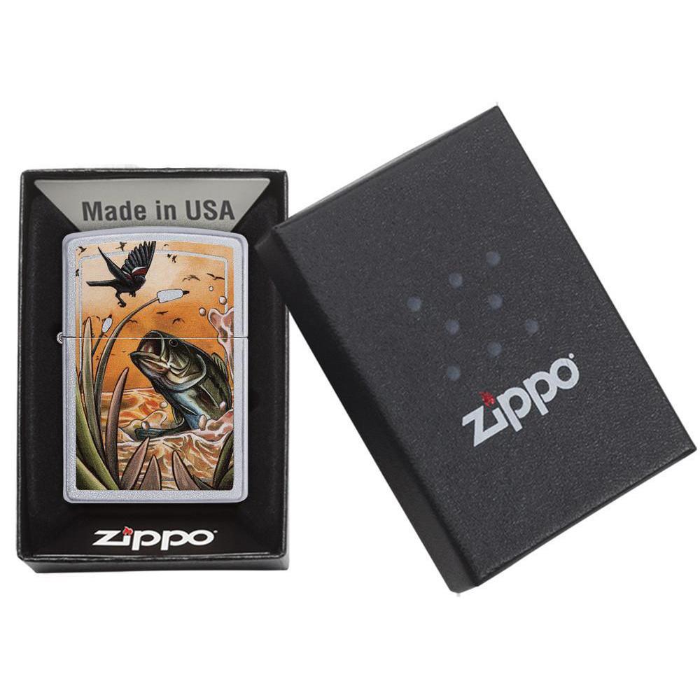Zippo Lighter - Bird And Fish (29391 Bass Bird B) - Image 5