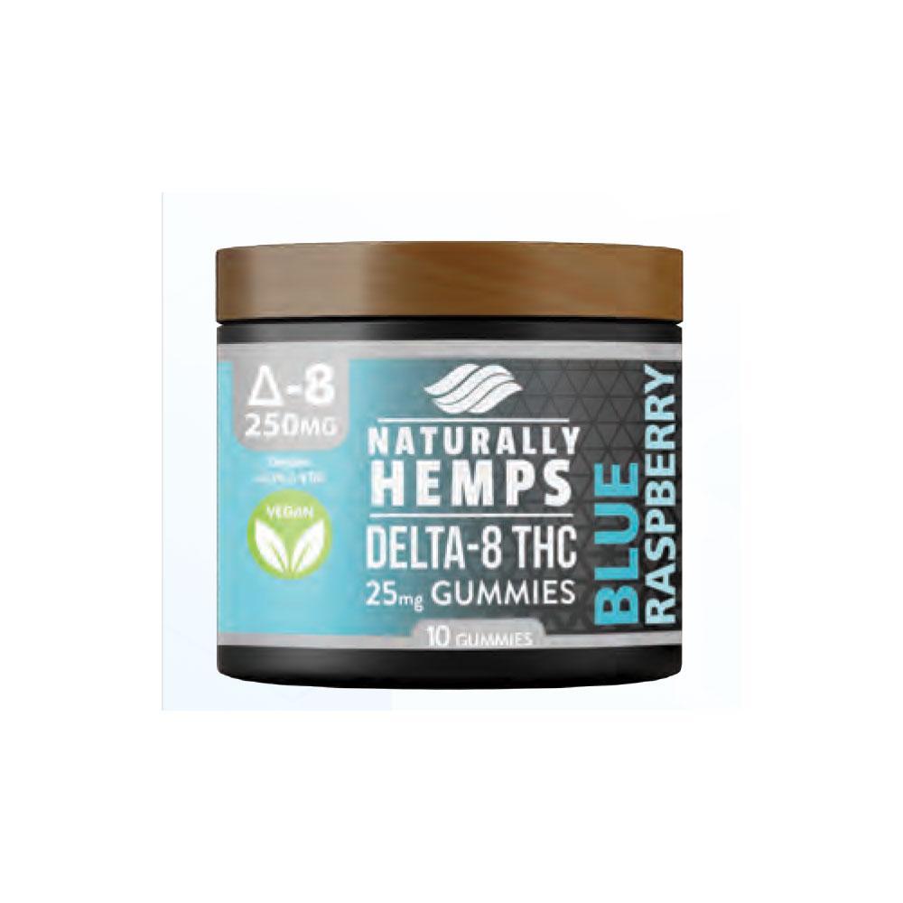 Naturally Hemps - Delta 8 Gummies Blue Raspberry 250g (10 Count)