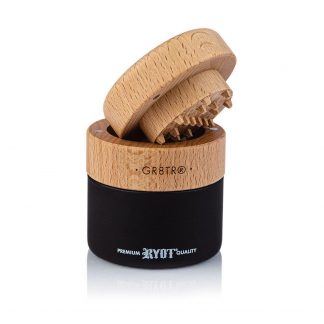 Kannastor RYOT Wood GR8TR w/ Jar Body Grinder (Matte Black Body/Beech Top)