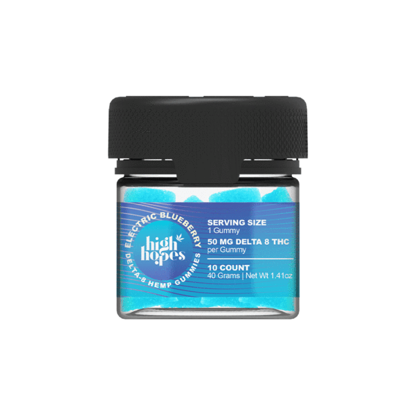 High Hopes Delta 8 Gummies - Electric Blueberry 500mg