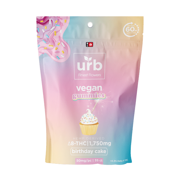 Urb Finest Delta 8 Vegan Gummies - Birthday Cake (1750mg)