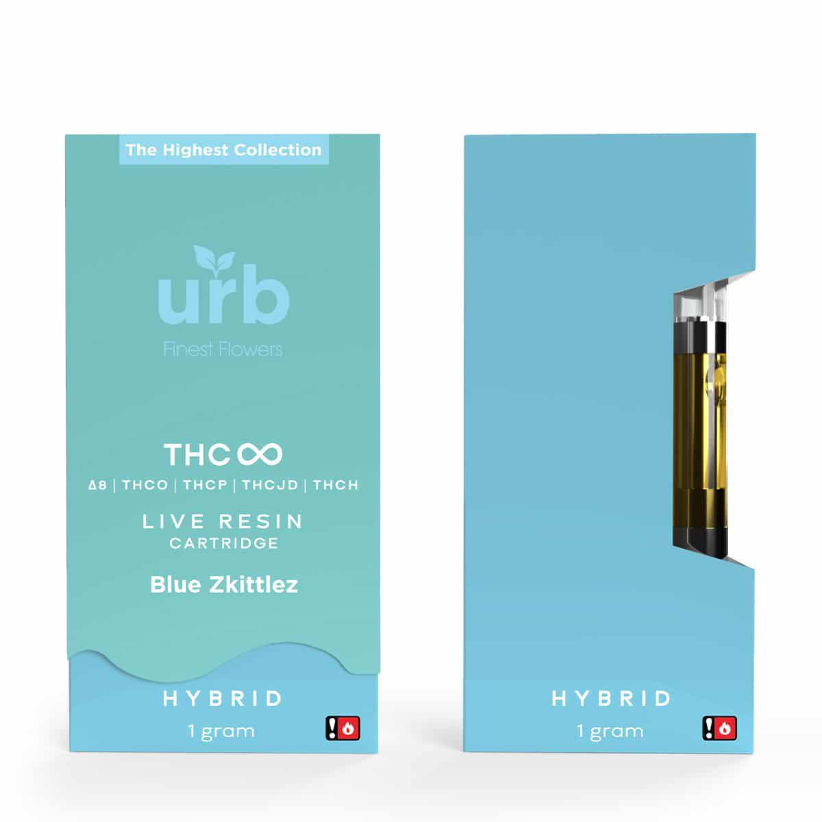 URB THC Infinity Cartridge Blue Zkittlez (Hybrid) (.) KLOWDZ Vapor