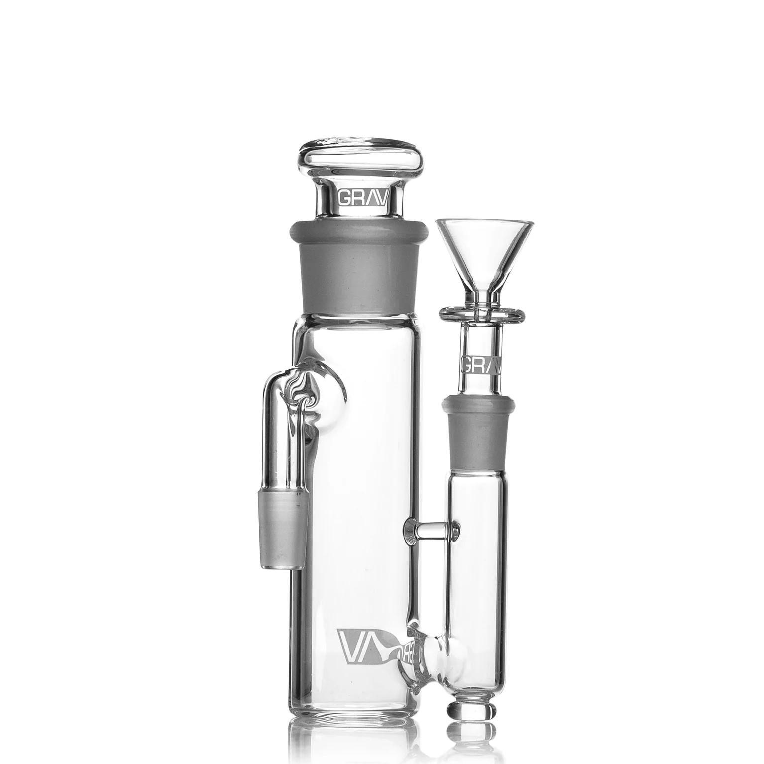 GRAV Phoenix Ash Catcher 14mm / 90° / Clear / Grey Decal (PHU14t)