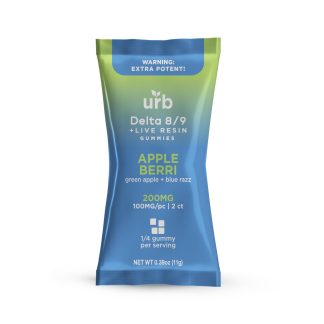 URB 200mg Delta 8/9 Gummies - Apple Berri (2-Pack)