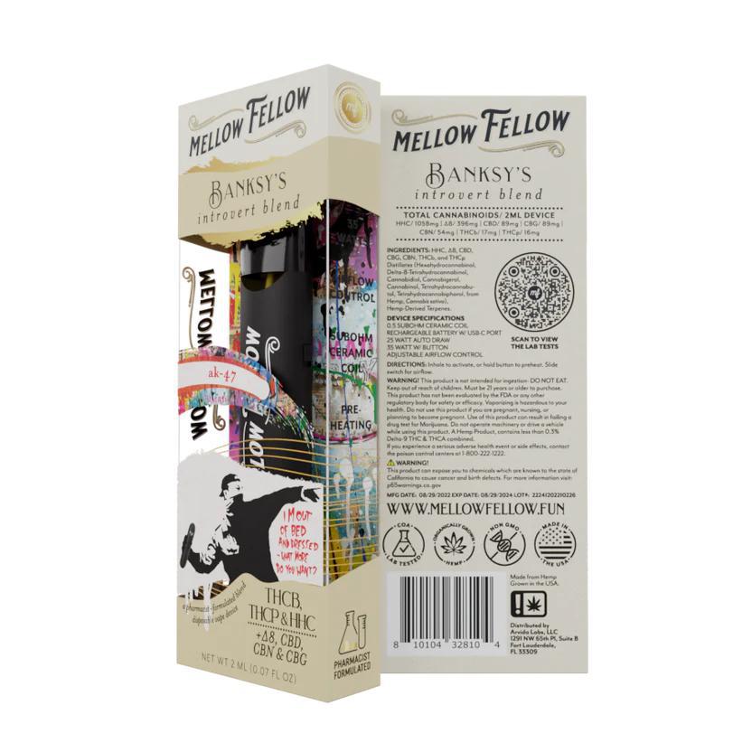 Mellow Fellow 2g Disposable BIB - AK-47 (Hybrid / Banksy’s Introvert Blend) - Image 2