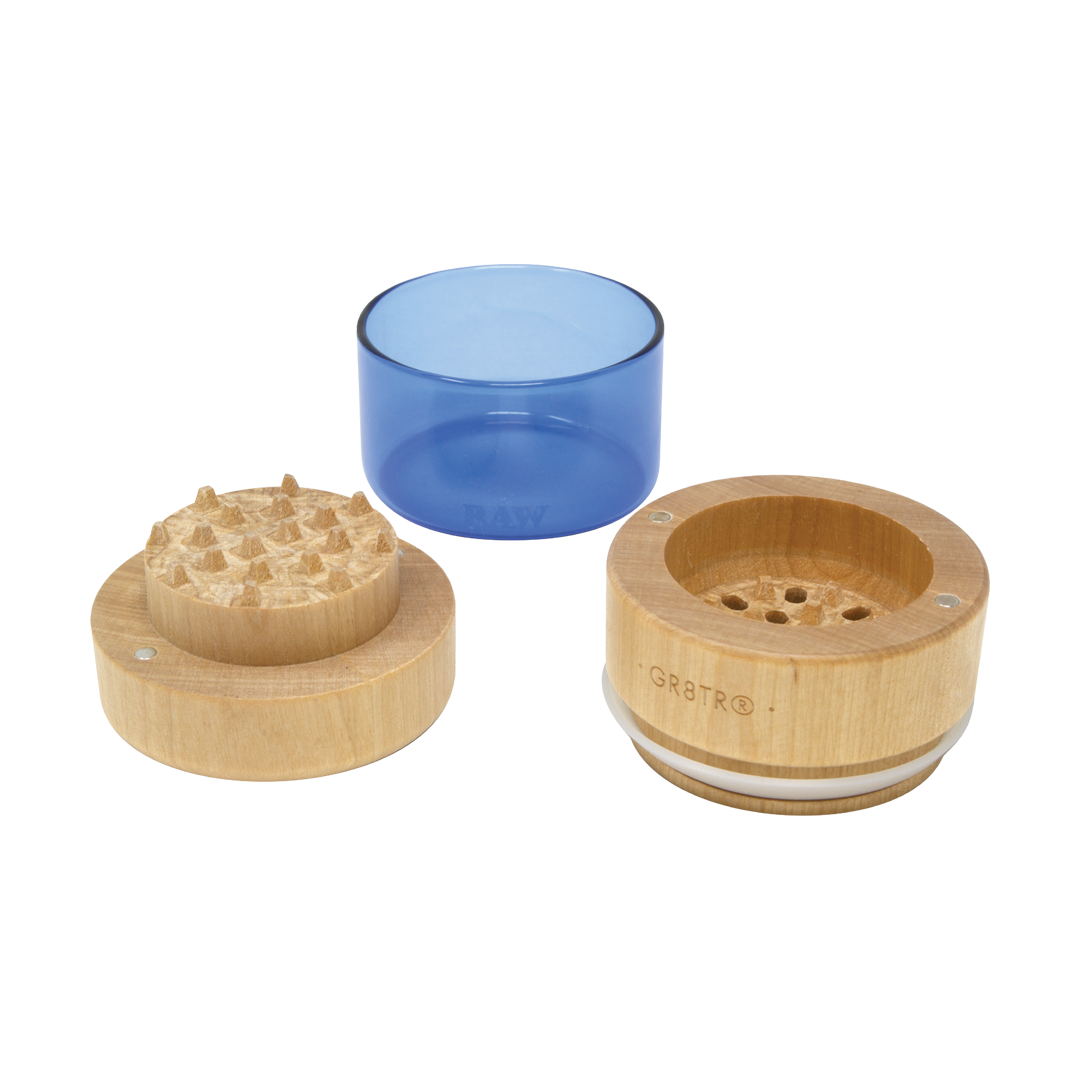 GR8TER x RAW Natural Wood Grinder - Blue - Image 3