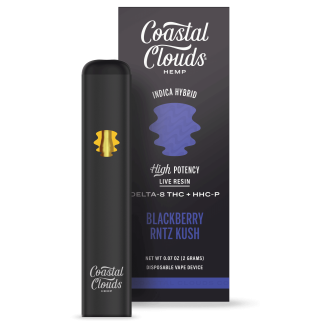 Coastal Clouds Hemp D8 + HHC-P Disposable - Blackberry RNTZ Kush (Indica Hybrid)