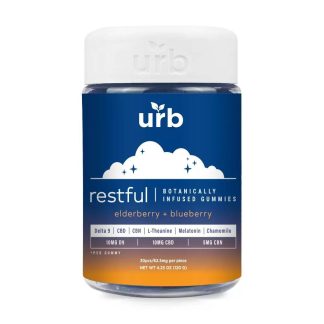 URB Restful 1875mg Gummies – Elderberry + Blueberry (Botanically Infused)