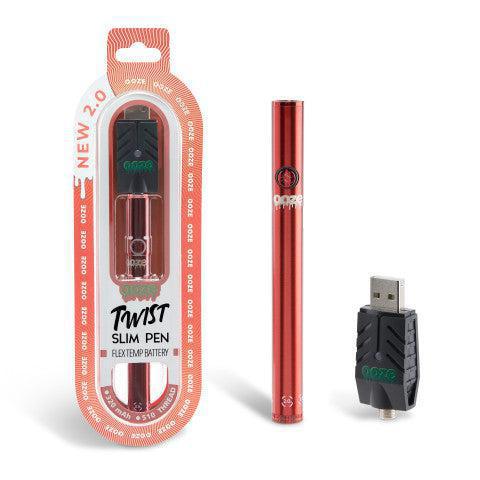 OOZE TWIST 2.0 Slim Pen Battery + USB - Ruby Red