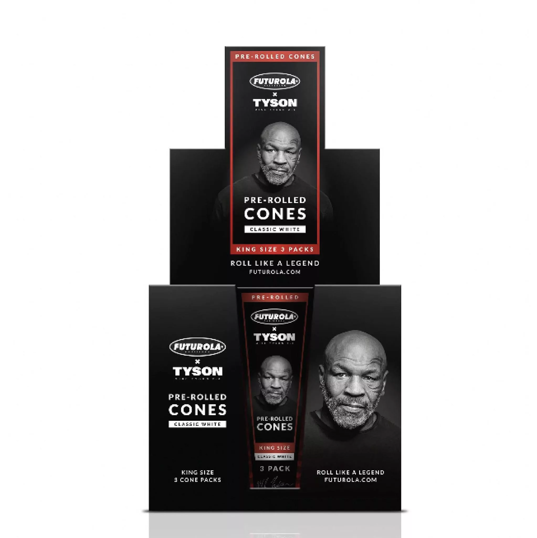 Tyson 2.0 x Futurola - King Size Pre-Rolled Cones Classic White (3-Pack) - Image 3