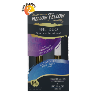 Mellow Fellow Live Resin 4ml Duo Cartridges - King Louis (Indica) & Blue Dream (Hybrid)