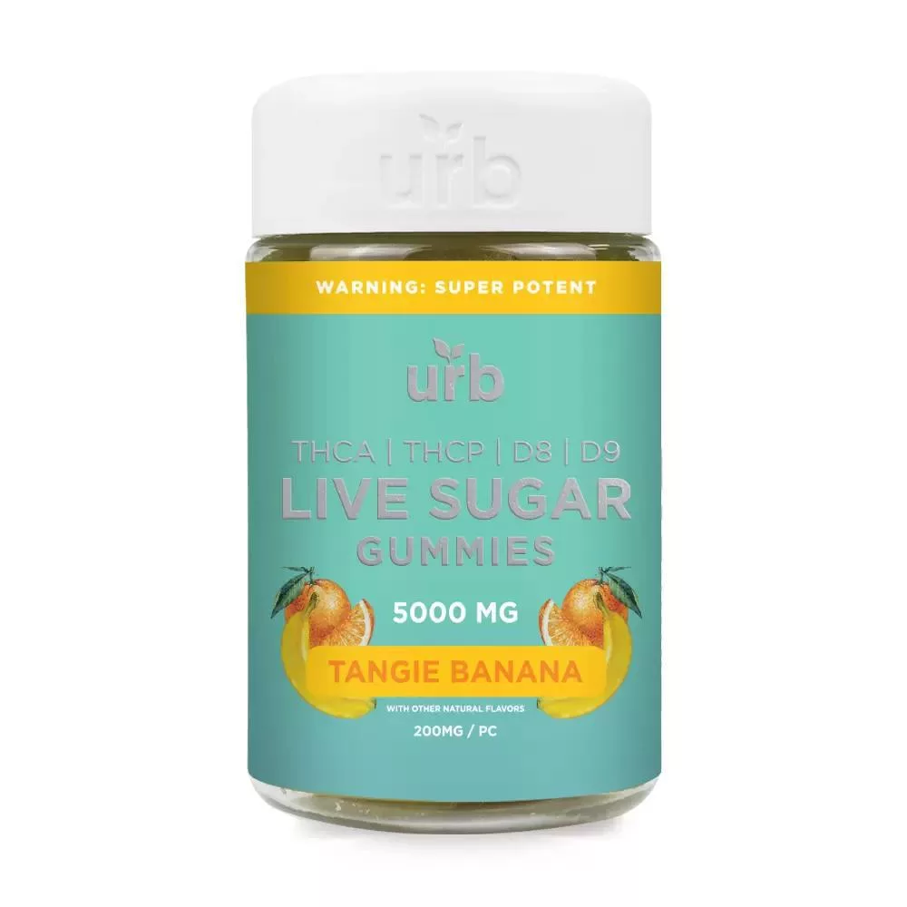 URB Live Sugar Gummies 5000MG – Tangie Banana