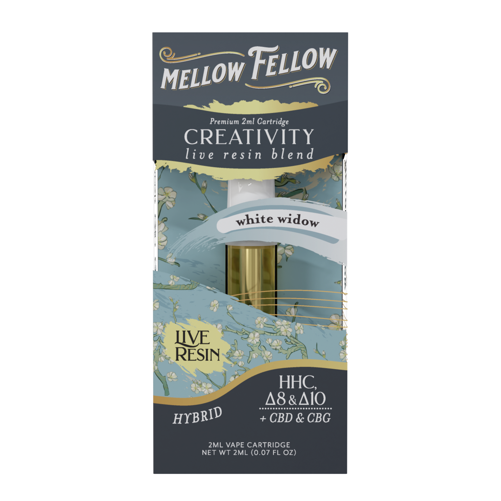 Mellow Fellow Live Resin 2ml Cartridge - White Widow (Hybrid / Creativity Blend)