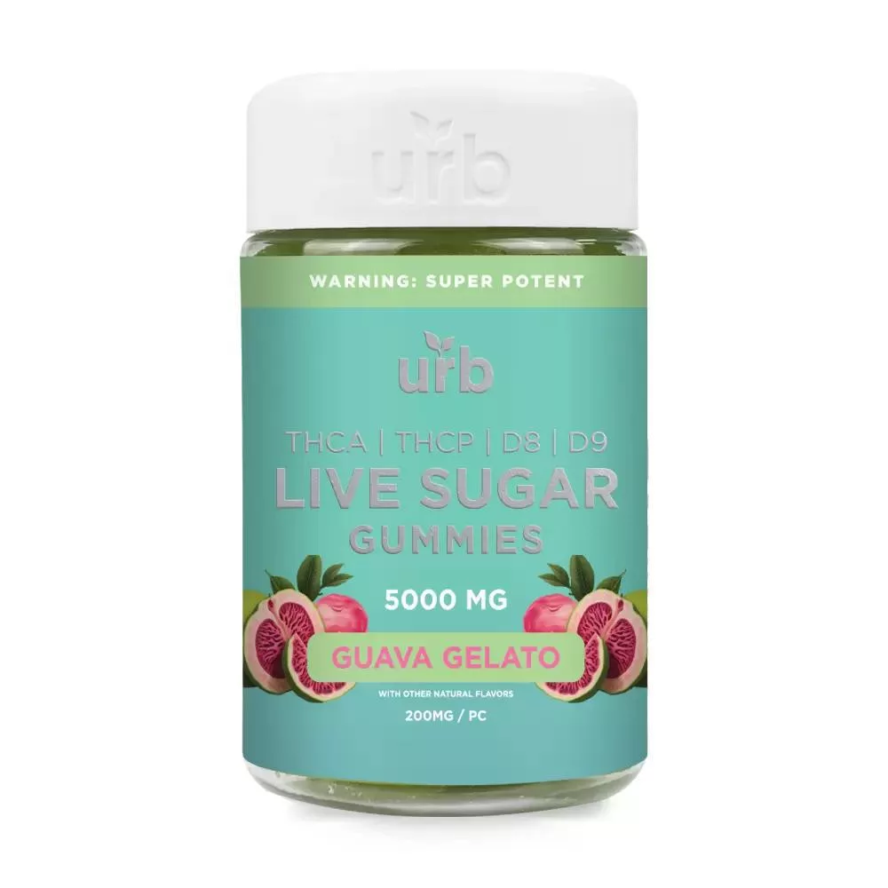URB Live Sugar Gummies 5000MG – Guava Gelato