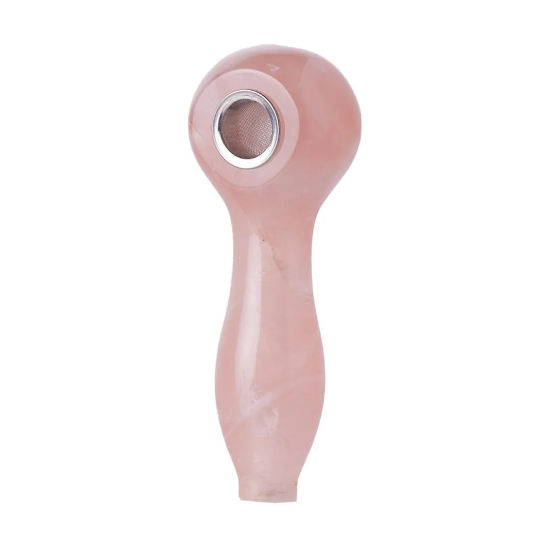 Astral Project Gemstone Spoon Pipe - Rose Quartz - Image 2
