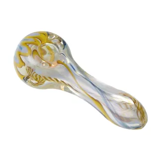 Human Grade Spoon Pipe Model A - Inside Out Orange with Silver Fuming