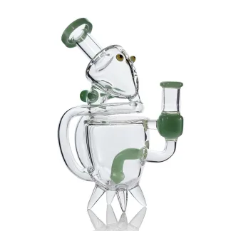 Lookah 8" Recycler Cute Alien Glass Water Pipe - Green (WPC2022GR)
