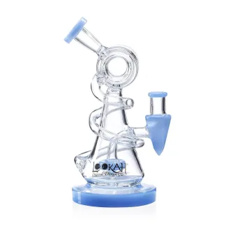 Lookah 9" Mini Recycler Spiral Beaker Water Pipe - Blue (WPC1017BL)