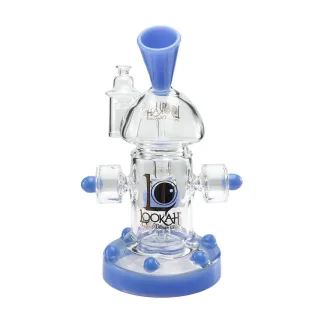 Lookah 8" Mini Recycler Percolator Steampunk Water Pipe - Blue (WPC1002BL)