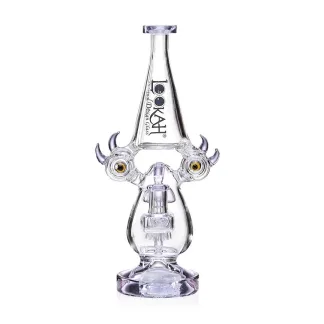 Lookah 12" Recycler Color Rim Big Eyes Water Pipe - Purple (WPC1015PU)
