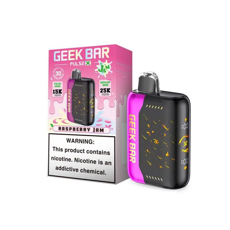 Geek Bar Pulse X 5% Disposable  Raspberry Jam (Jam Edition)  KLOWDZ Vapor  & Smokeshop