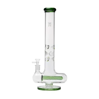 Human Grade Inline Tube Triple Ice Catch Water Pipe - Green