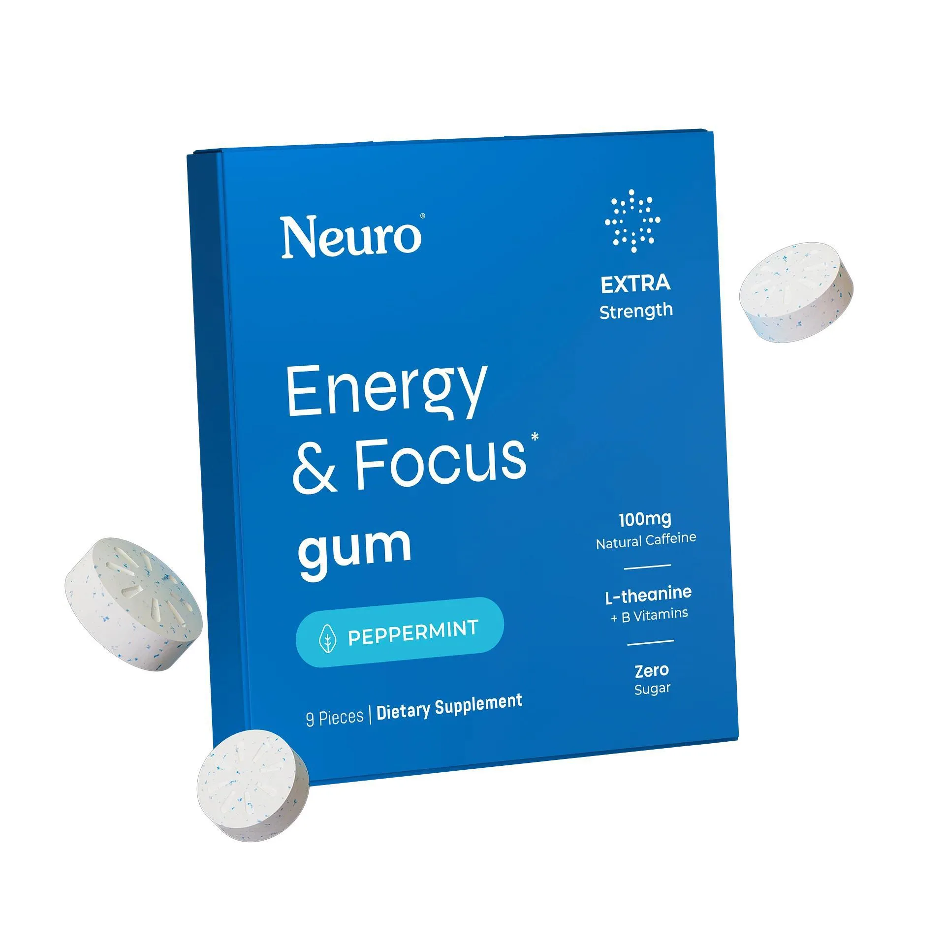 Neuro Gum - Energy & Focus Extra Strength Peppermint 6 Count - Image 2