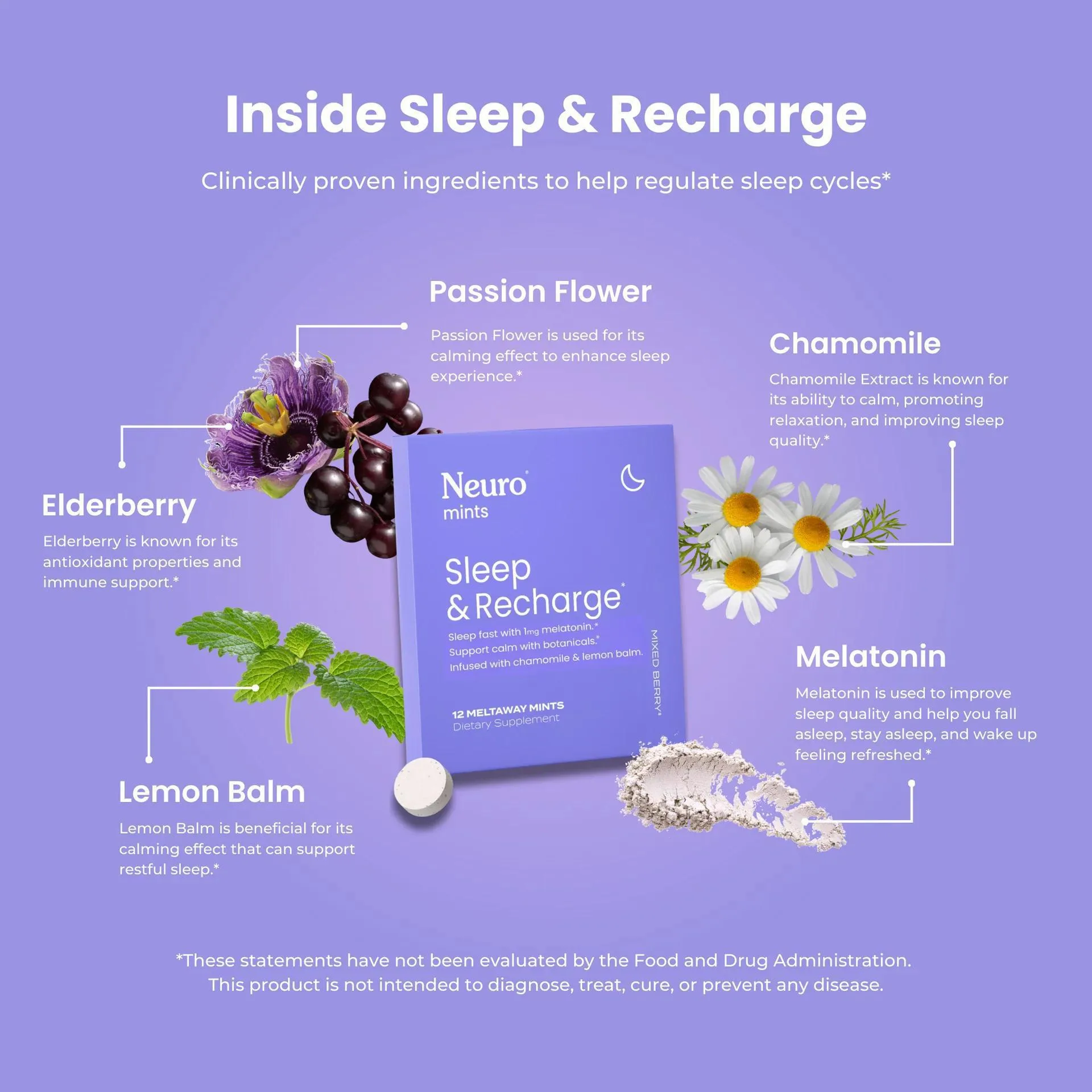 Neuro Mints - Sleep And Recharge (Mixed Berry Regular Strength) 12 Count - Image 2