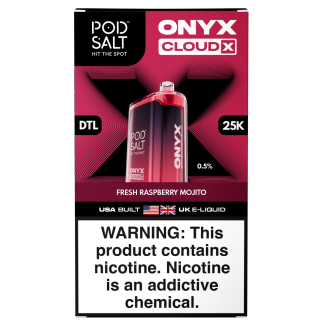 Pod Salt Onyx Cloud X 25K Low Nic 0.5% - Fresh Raspberry Mojito