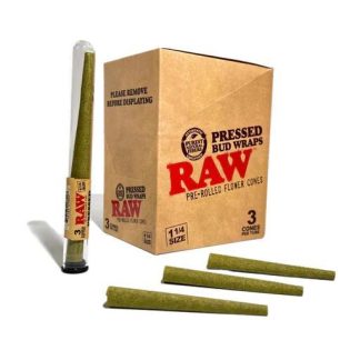 Raw Pressed Bud Wraps King Size Prerolled Flower Cones (2 Count)
