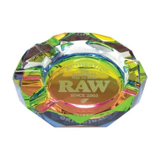 RAW Prism Glass Ashtray V2 (Phat) - Rainbow
