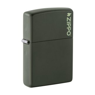 Zippo Lighter - Classic Green Matte Zippo Logo