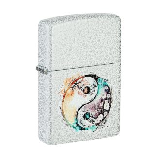 Zippo Lighter - Floral Yin and Yang Design