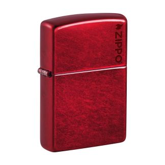 Zippo Lighter - Classic Candy Apple Red Zippo Logo