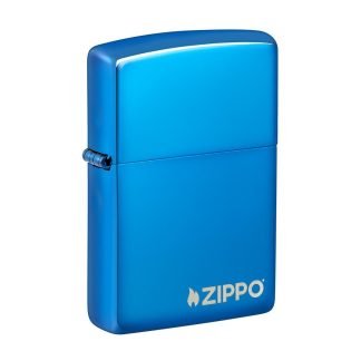 Zippo Lighter - Classic High Polish Blue Zippo Logo