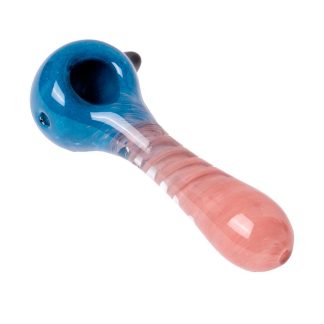 Human Grade IO Twist Spoon Pipe - Blue / Pink