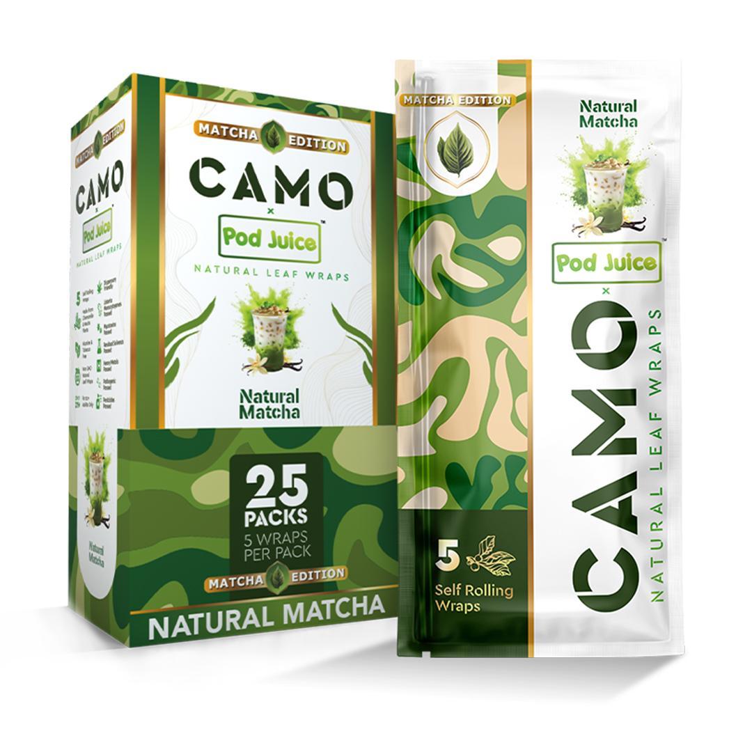 Afghan Hemp Camo x Pod Juice Wraps - Natural Matcha