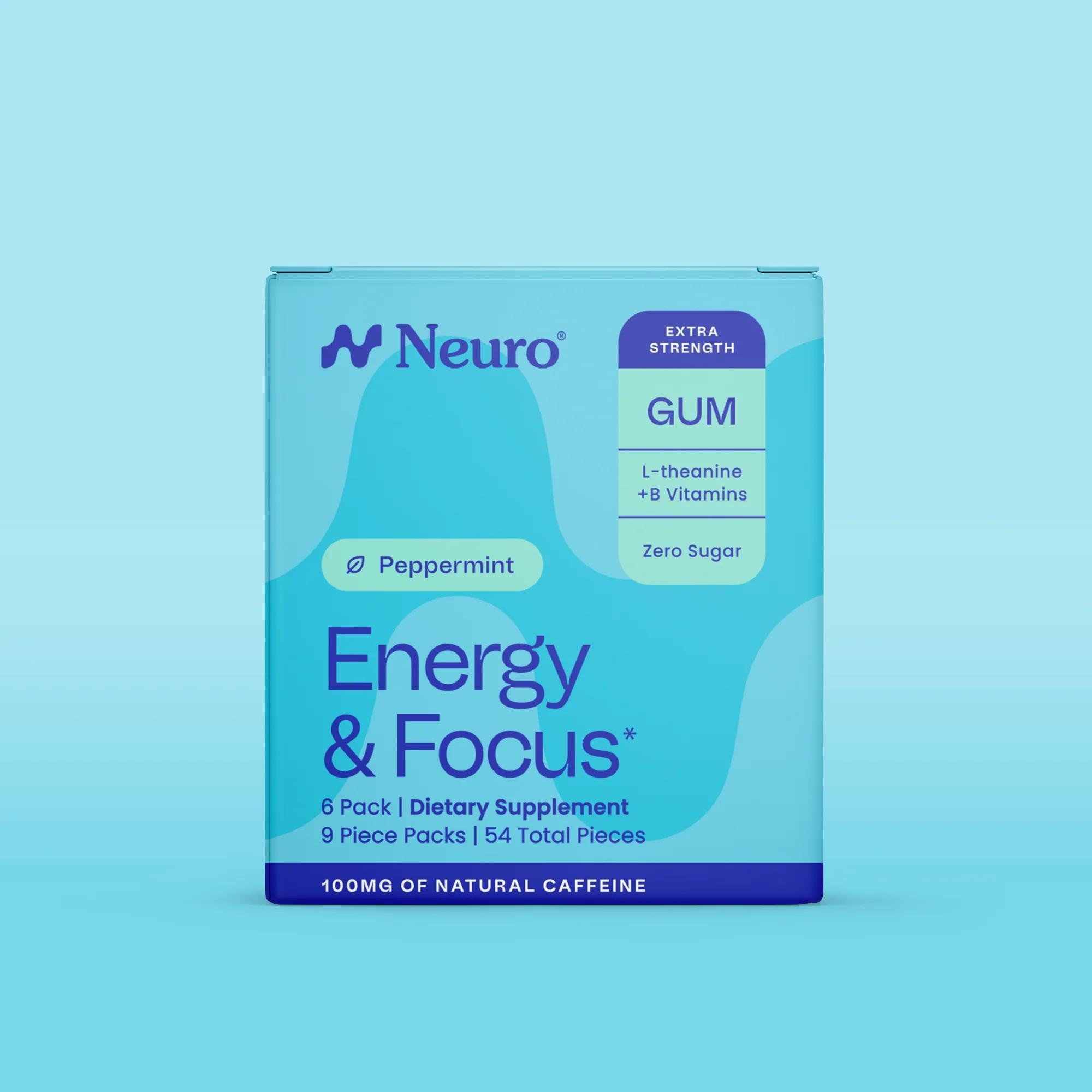 Neuro Gum Energy & Focus – Extra Strength Peppermint 9 Count