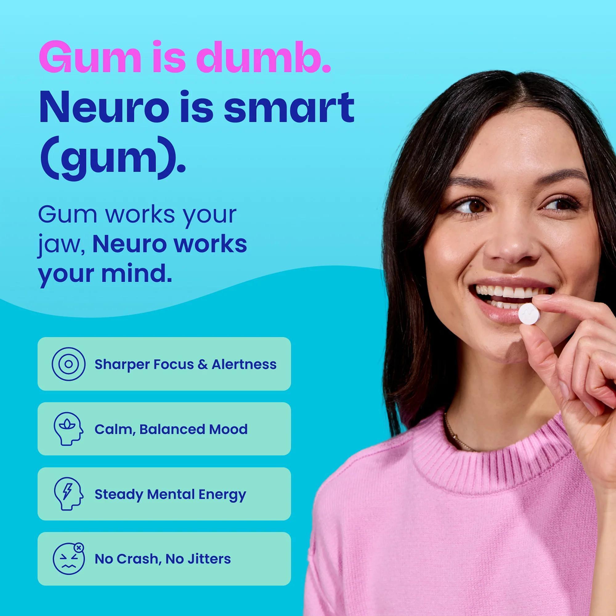 Neuro Gum Energy & Focus - Extra Strength Peppermint 9 Count - Image 6