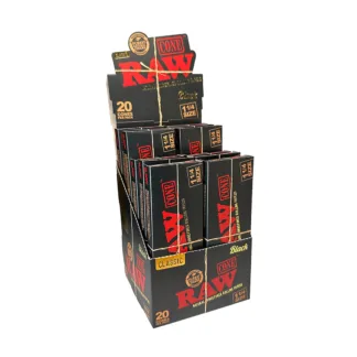 RAW Classic Black Cones - 1¼ Size (20 Cones)