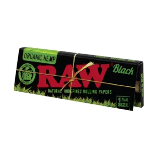 RAW Organic Hemp Black Rolling Papers - 1¼ Size