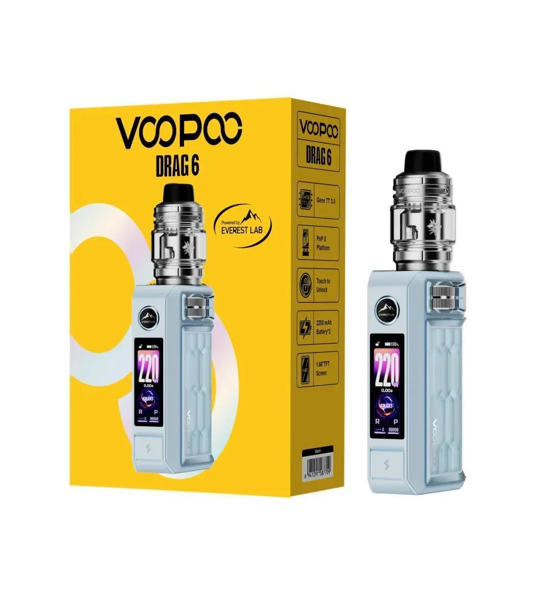 VooPoo Drag 6 220W Kit w / UFORCE X II (2) Tank - Blue